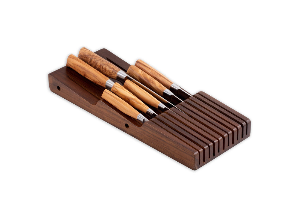 Messermeister In Drawer 11 Slot Knife Holder, Acacia
