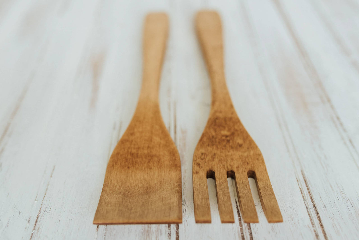 Natural Beech Salad Server/Light Walnut & Oil Finish
