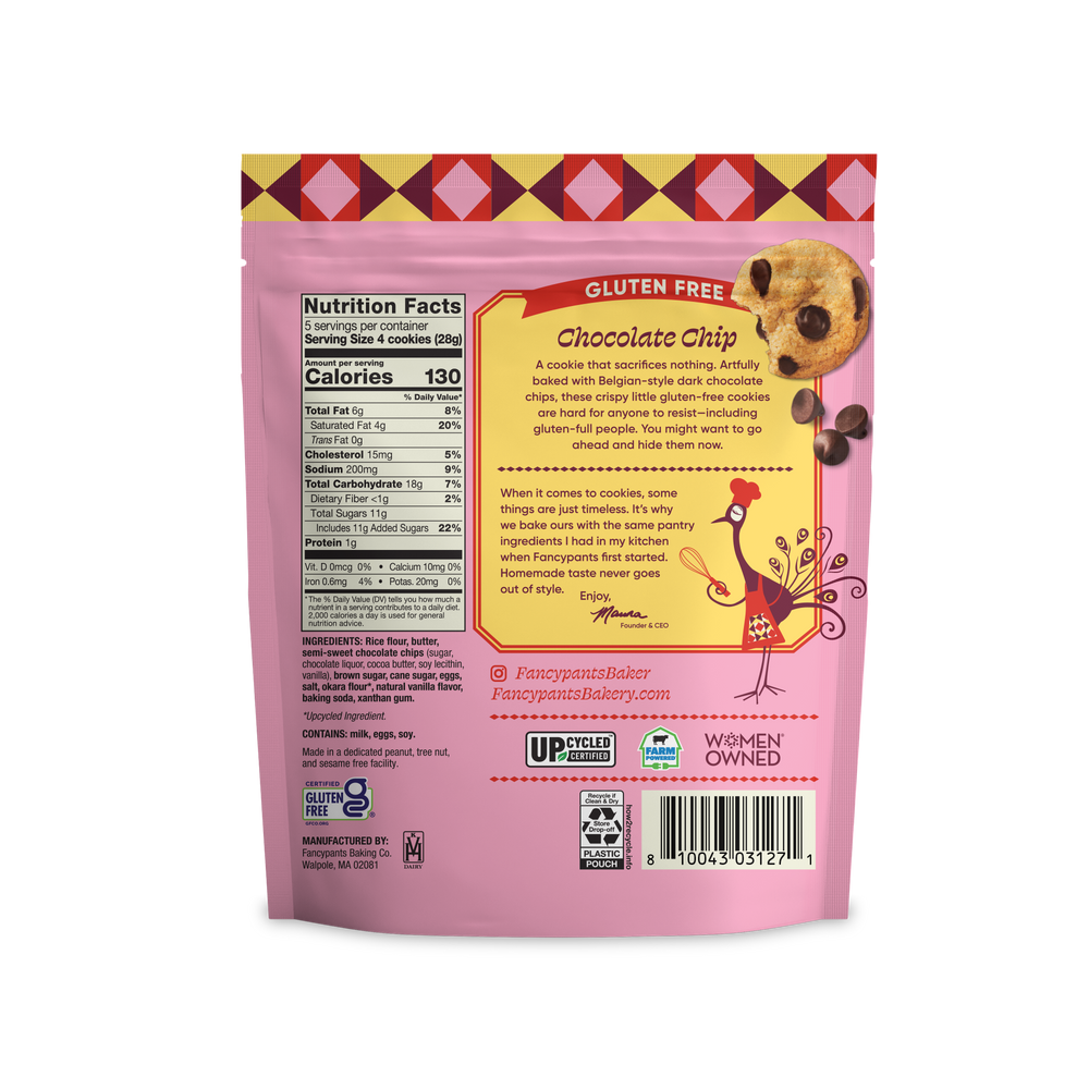Fancypants Baking Gluten Free Chocolate Chip Cookies, 5oz