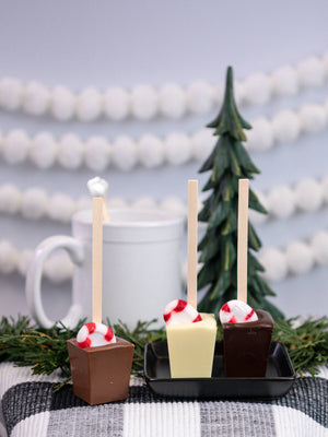 Ticket Chocolate - Hot Chocolate on a Stick 3-pack - Peppermint and Holiday