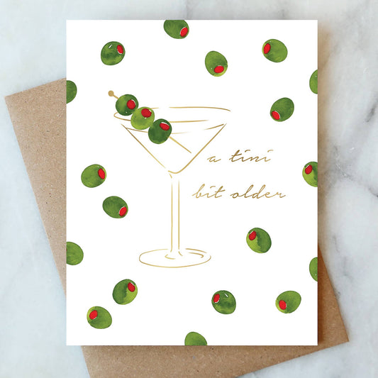 Abigail Jayne Design - Martini Olives Birthday Greeting Card | Birthday Card