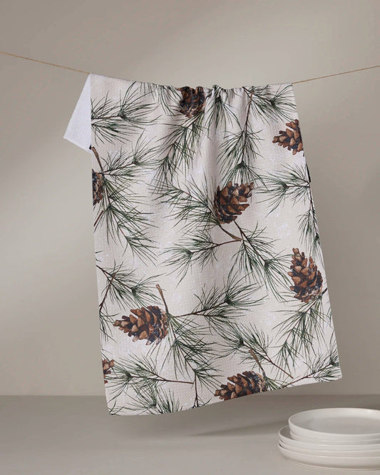Geometry - Evergreen Frost Tea Towel