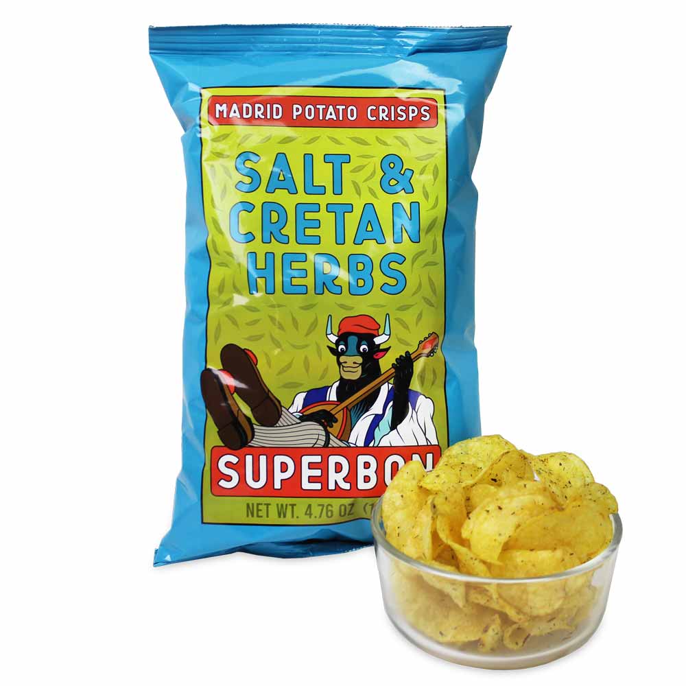 Superbon Chips de Madrid - Salt & Cretian Herbs Potato Chips, 135g