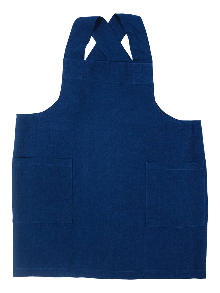 KAF Home Firenze Stone Washed Linen  Cross Back Smock Apron, Olive