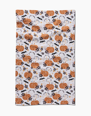 Geometry - Bats In The Pumpkin Patch Tea Towel