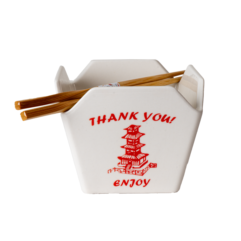 Urban Tokyo Takeout Box Serving Bowl With Chopsticks - Pagoda