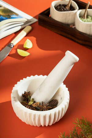 Milan Marble Mortar Pestle