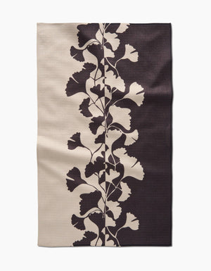 Geometry - Midnight Ginkgo Tea Towel