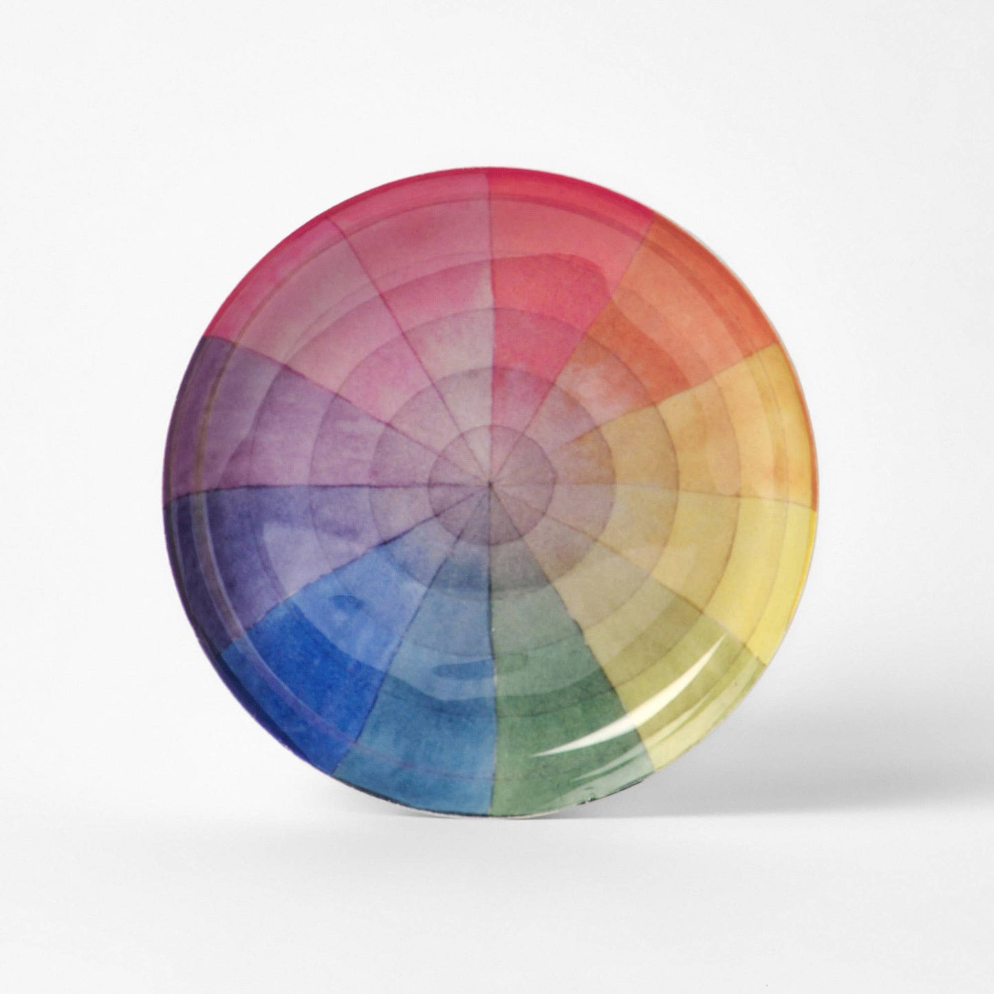 Roomytown Round Enamel Tray, Vintage Colour Wheel
