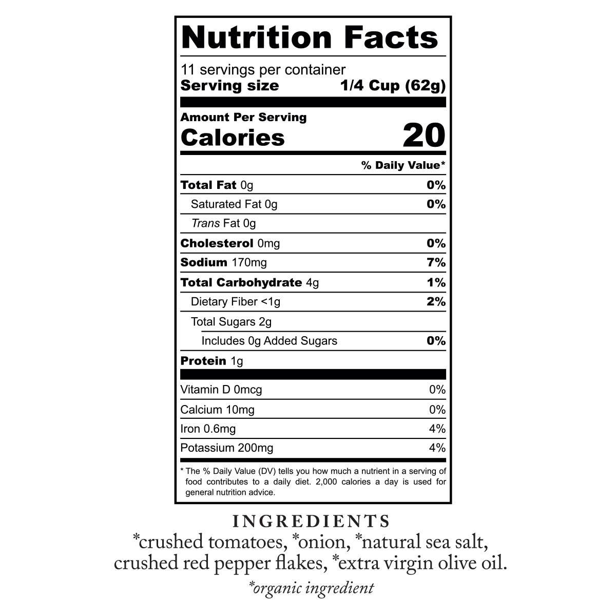 Bona Furtuna Organic Arrabbiata Marinara Pasta Sauce