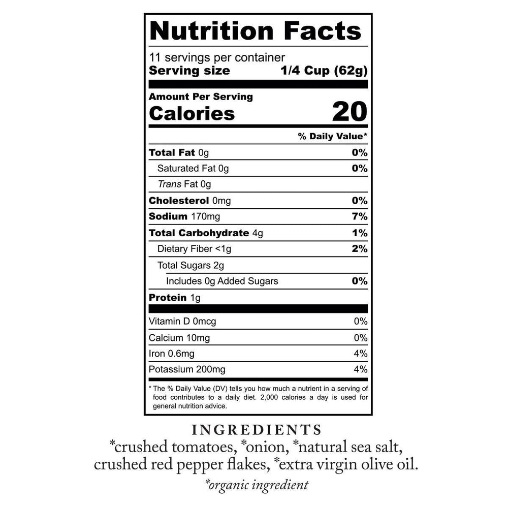 Bona Furtuna Organic Arrabbiata Marinara Pasta Sauce