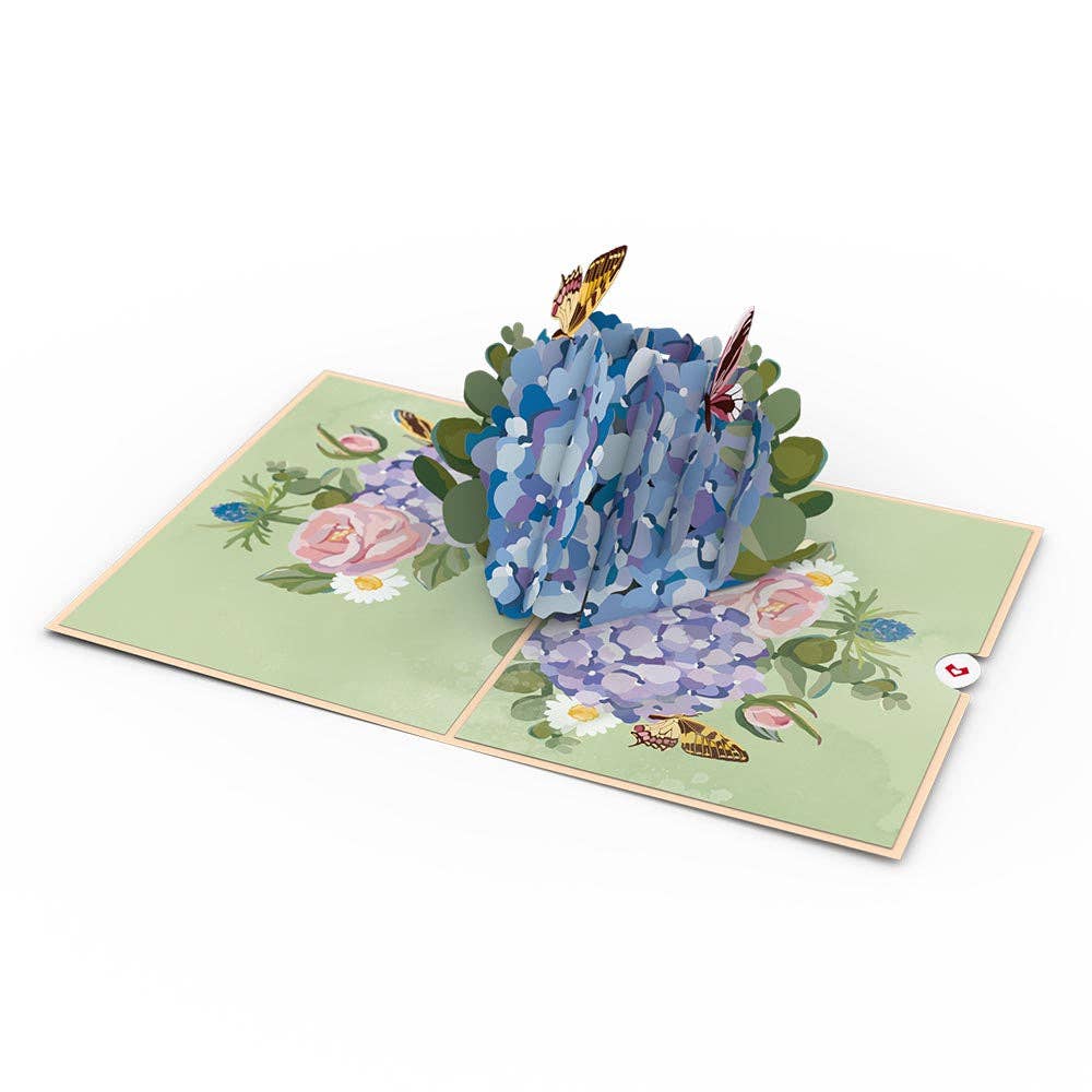 Lovepop Hydrangea Butterflies Flower Vase Pop-Up Card
