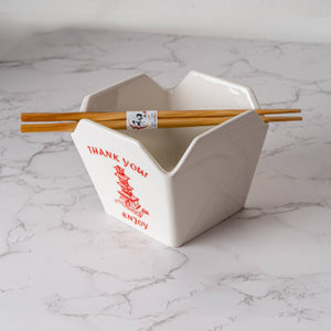Urban Tokyo Takeout Box Serving Bowl With Chopsticks - Pagoda