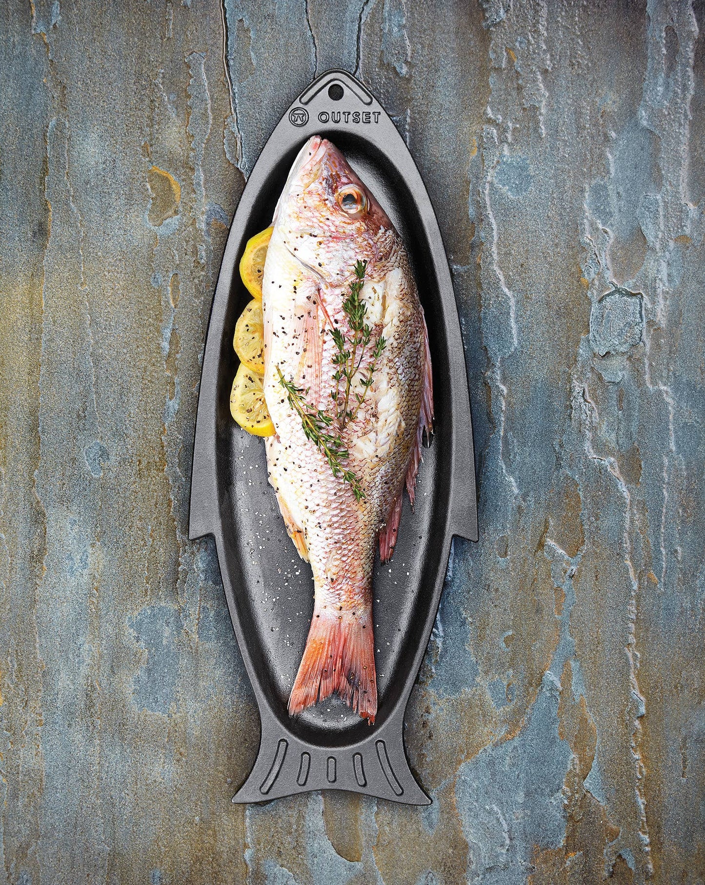 Outset Cast Iron Fish Grill and Serving Pan