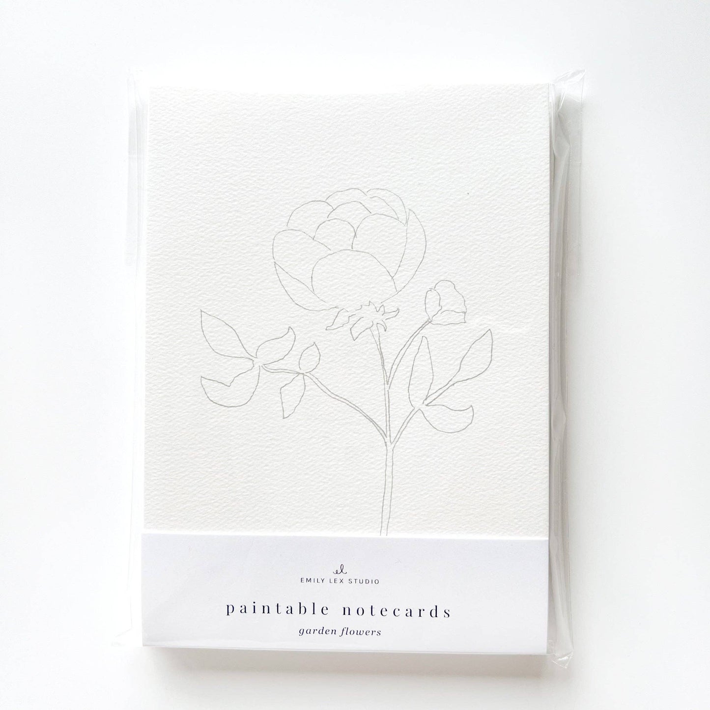 emily lex studio Garden Flowers Paintable Watercolor Notecard Set