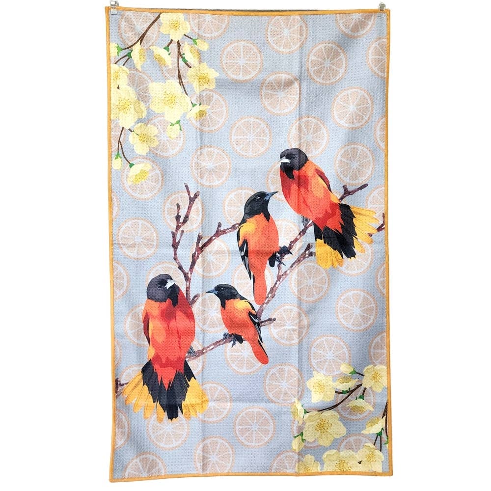 Buzzee - Oriole - Dual Sided Tea Towel - Kitchen & Hand Towel