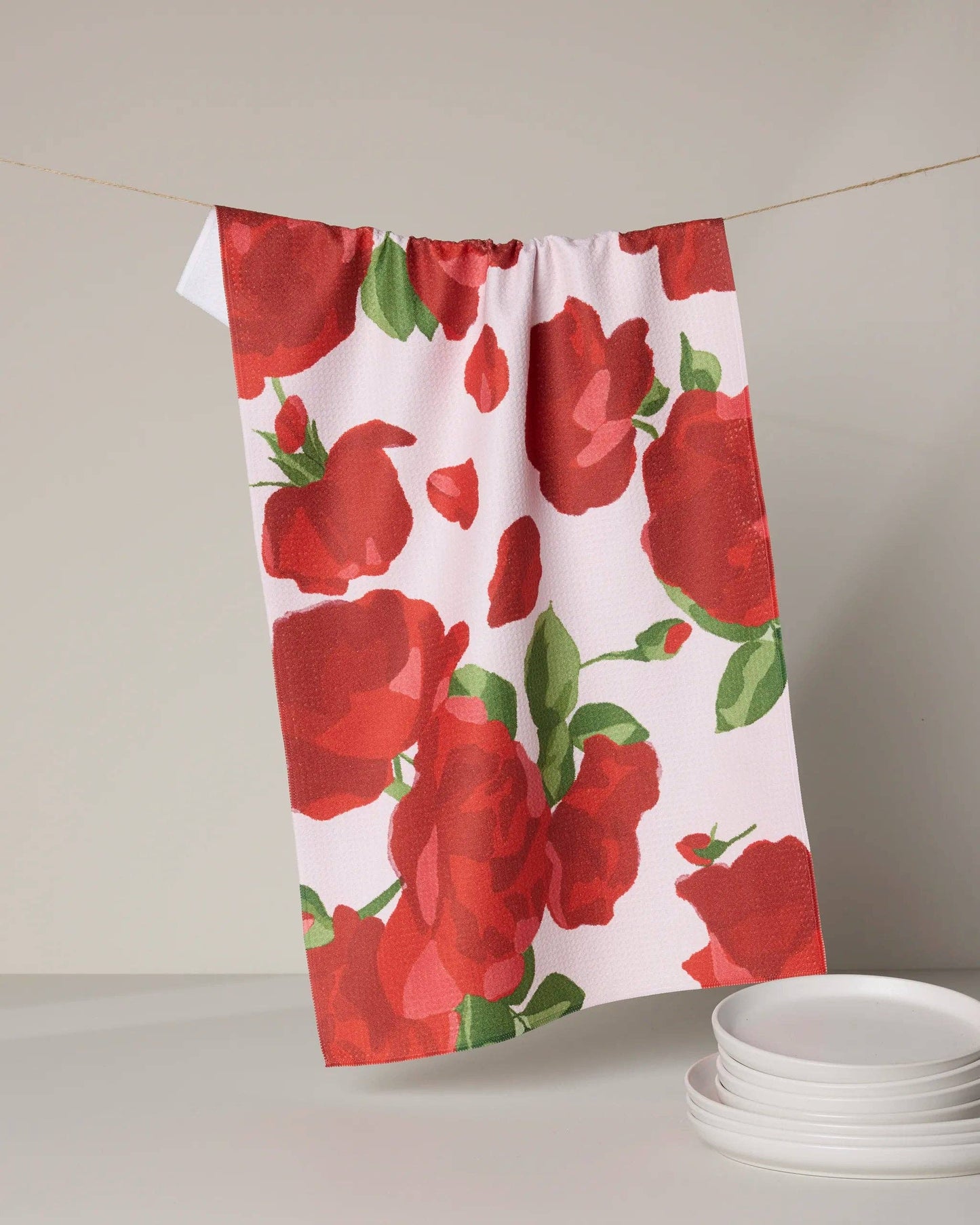 Geometry - Whispering Roses Tea Towel