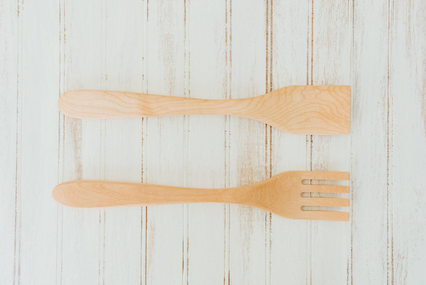 Sugar Maple Salad Servers/Oil Finish, 14”