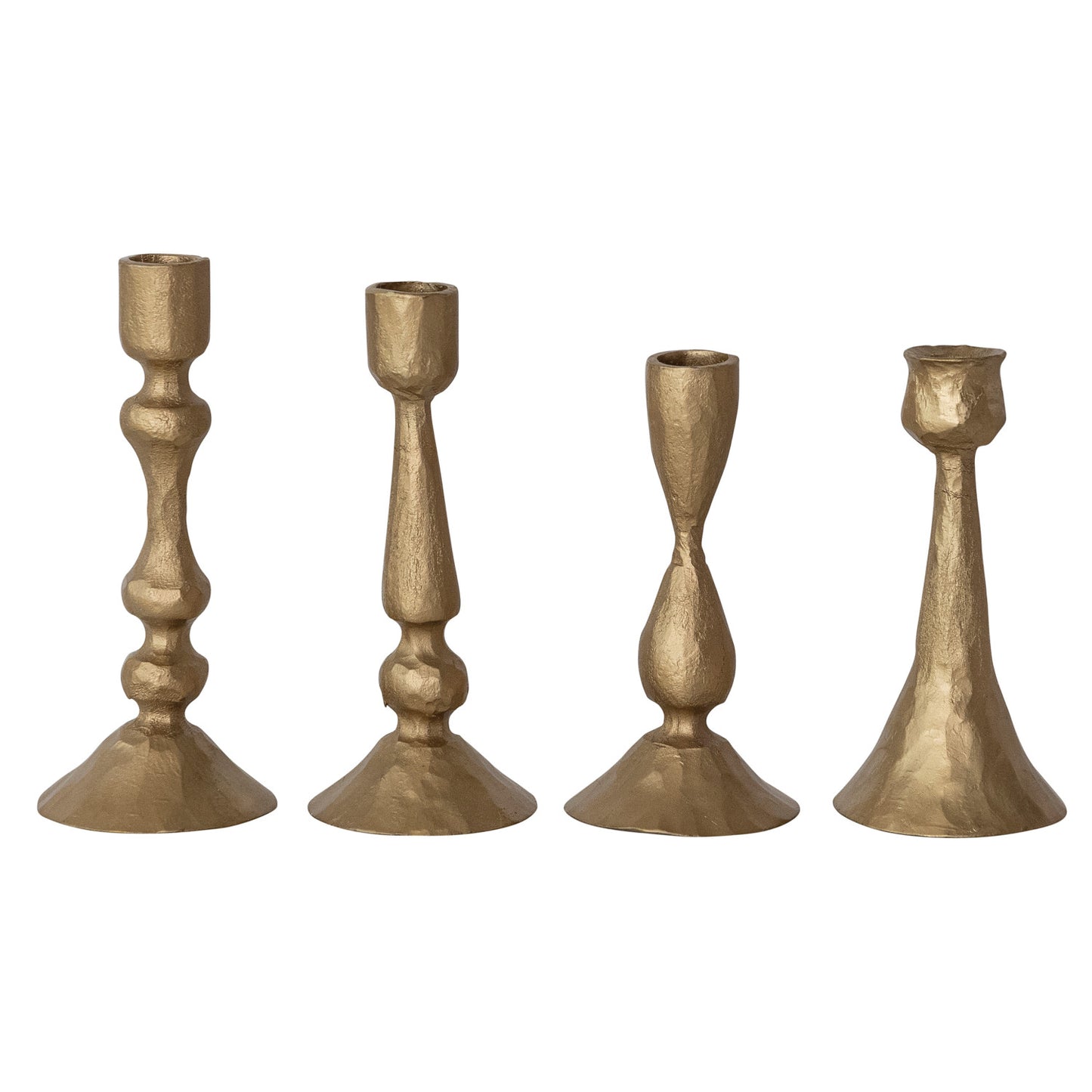 Metal Candle Holders, Gold Finish, Set of 6
