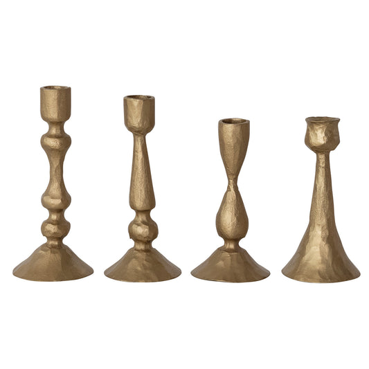 Metal Candle Holders, Gold Finish, Set of 6