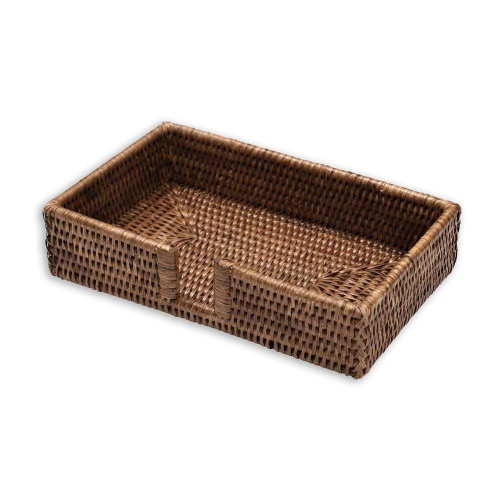 Brown Rattan Guest Towel Napkin Holder