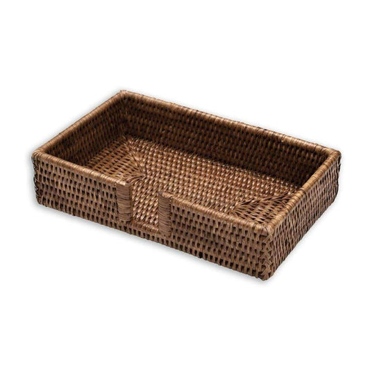 Brown Rattan Guest Towel Napkin Holder