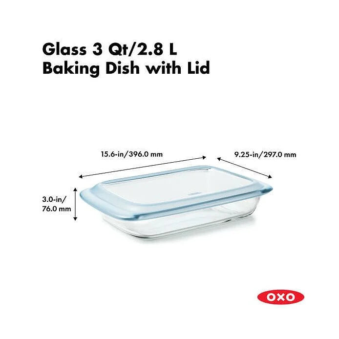 OXO Glass Baking Dish with Lid, 3 qt