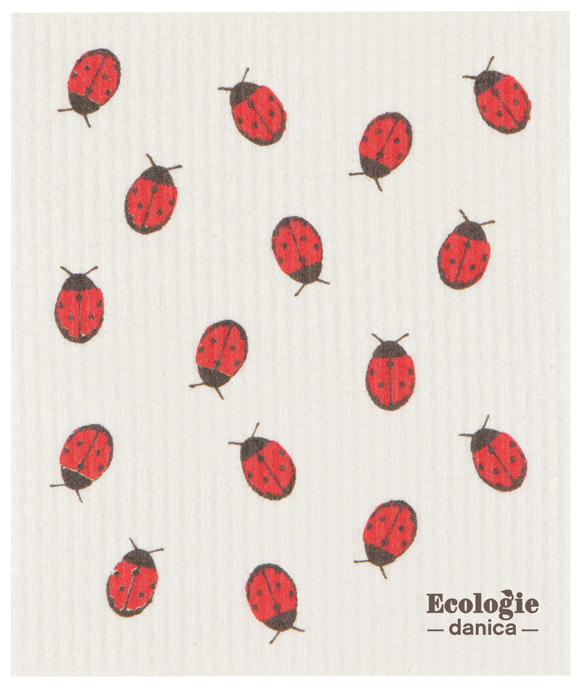 
            
                Load image into Gallery viewer, Fly Away Ladybug Swedish Dishcloth
            
        