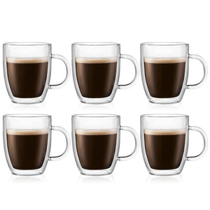 Bistro Double Wall Mugs 6 Pc