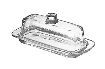 Glass Butter Dish with Handle