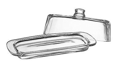Glass Butter Dish with Handle