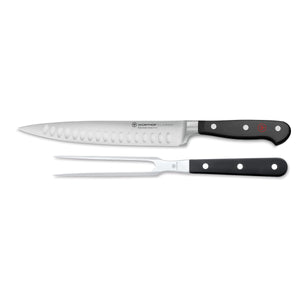 Wüsthof Classic Hollow Edge Carving Knife and Fork Set