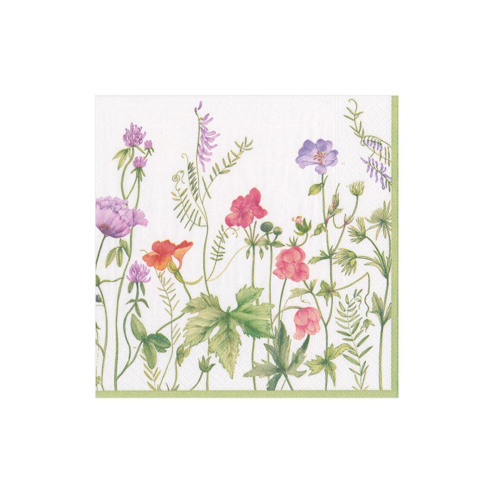Caspari French Floral Cocktail Napkins, Set of 20