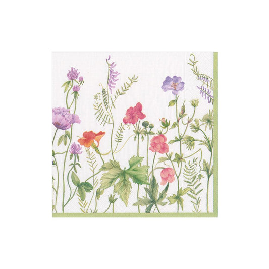 Caspari French Floral Cocktail Napkins, Set of 20