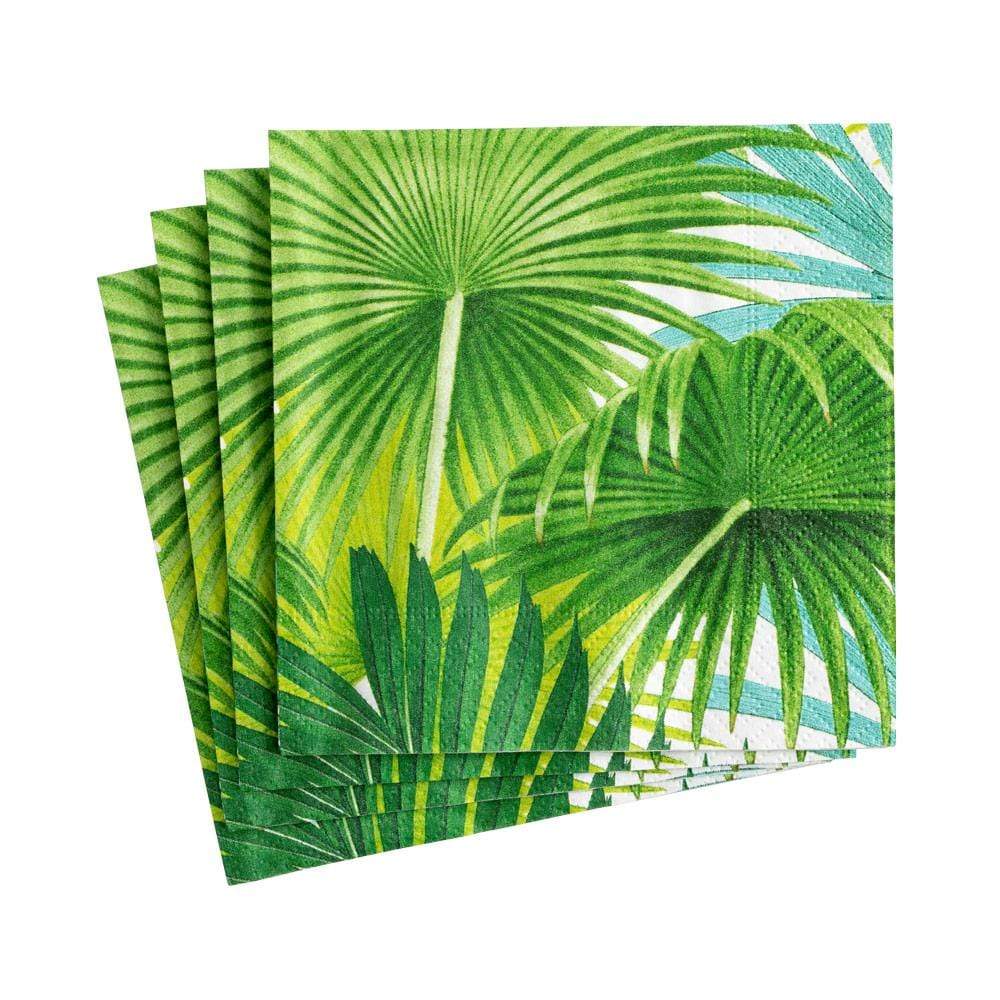 Caspari Palm Fronds Cocktail Napkins, Set of 20