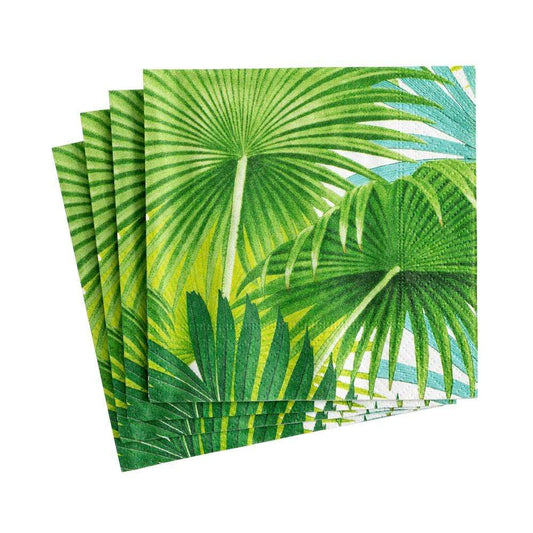 Caspari Palm Fronds Cocktail Napkins, Set of 20