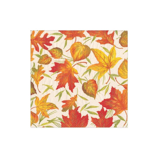 Caspari Woodland Leaves Cocktail Napkins, Set of 20