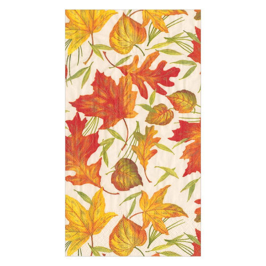 Caspari Woodland Leaves Guest Towel Napkins, Set of 15