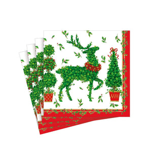 Caspari Animal Topiaries Cocktail Napkins, Set of 20