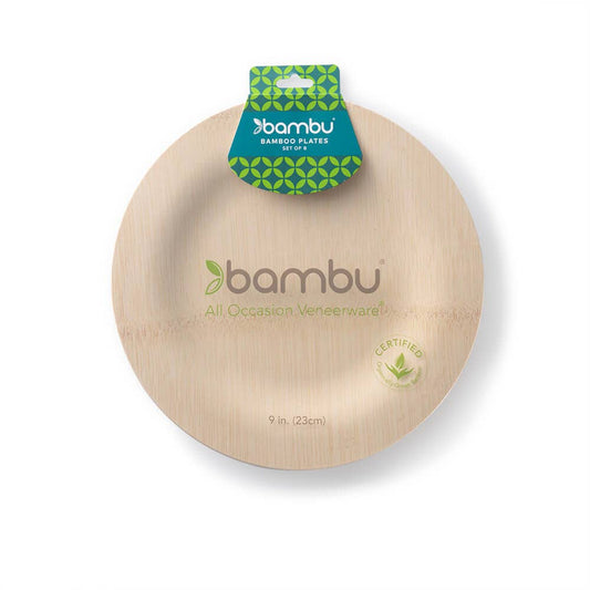 bambu® Disposable Bamboo Round Plates, 9"