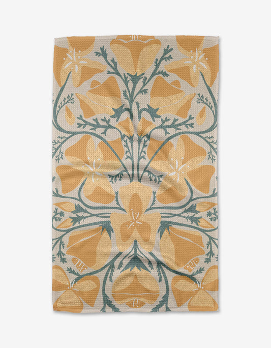 Geometry - Golden Poppy Tea Towel