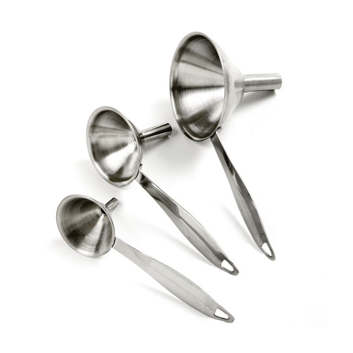 
            
                Load image into Gallery viewer, Norpro Stainless Funnel with Handle - 3 PC
            
        