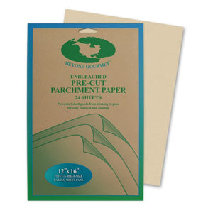 Beyond Gourmet Unbleached Pre Cut Parchment Sheets - 24 PC