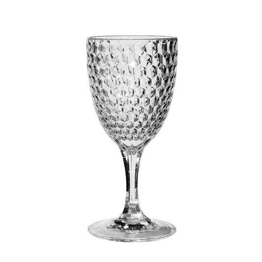 Diamond Cut Acrylic Wine Glass - 12 oz