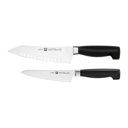 Zwilling Four Star Rock & Chop, 7" Rocking Santoku and 5.5" Prep