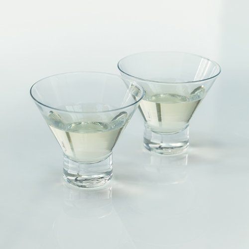 Viski Stemless Crystal Martini Glasses- 2 PC