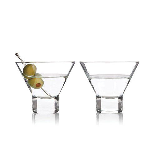 Viski Stemless Crystal Martini Glasses- 2 PC