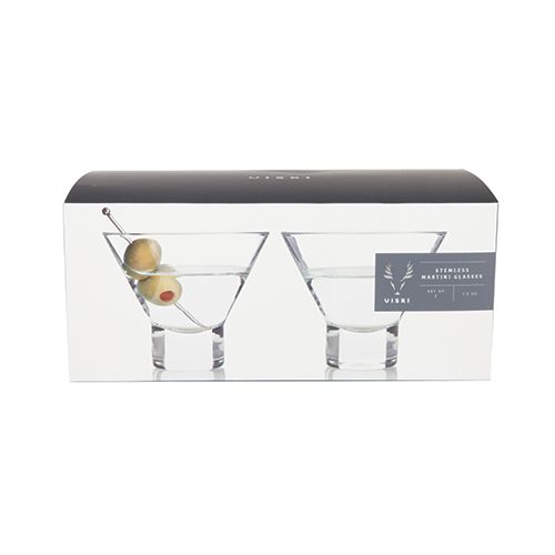 Viski Stemless Crystal Martini Glasses- Single Glass