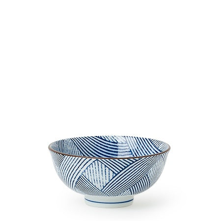 Aizome Shima Stripe Blue Bowl,4.5"