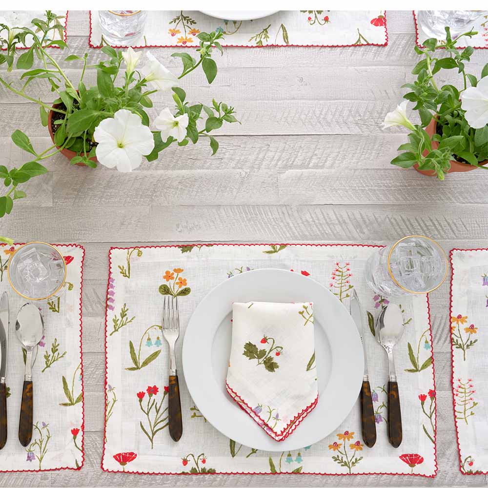 Pomegranate Botanial Garden Linen Placemats